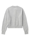 Face Logo Wool Cardigan Gray Women s - ACNE STUDIOS - BALAAN 2