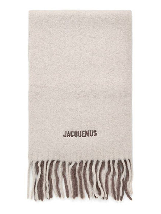 L'echarpe Moisson Embroidered Logo Alpaca Wool Muffler Beige - JACQUEMUS - BALAAN 2