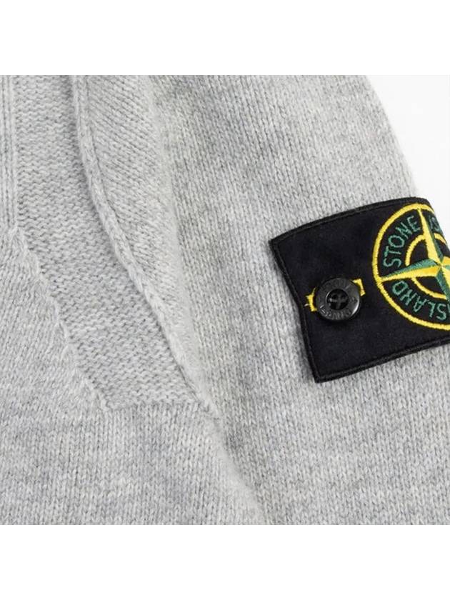 Logo Patch Lambswool Crewneck Knit Top Melange Grey - STONE ISLAND - BALAAN 4