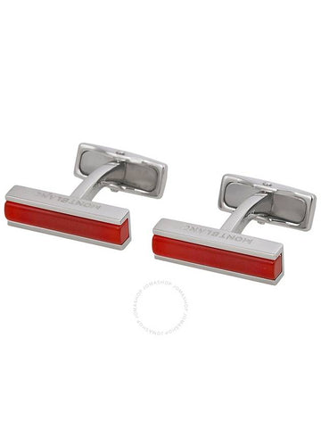 Montblanc Deco Steel Cuff Links with Camelian Inlay 111318 - MONTBLANC - BALAAN 1