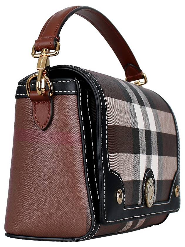 Note Leather Cross Bag Brown - BURBERRY - BALAAN 5