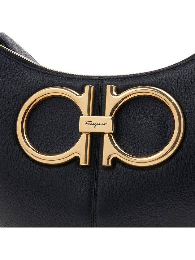 Maxi Gancini Shoulder Bag Black - SALVATORE FERRAGAMO - BALAAN 8