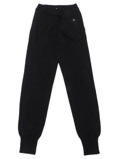 Embroidered Logo Knit Track Pants Black - VIVIENNE WESTWOOD - BALAAN 2