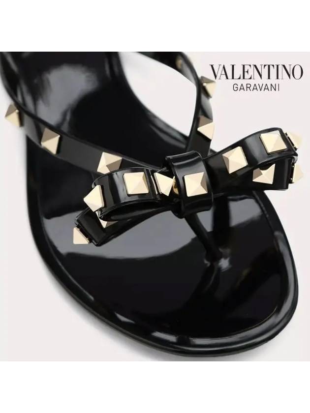 Rubber Rockstud Flip Flops Black - VALENTINO - BALAAN 6