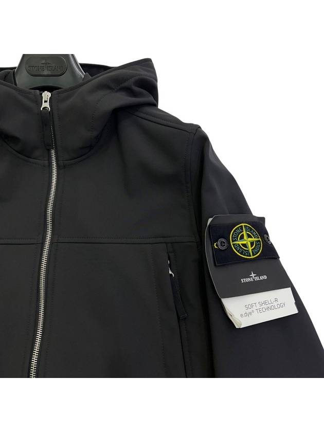 Soft Shell Brushed Lining Zip Up Hoodie Black - STONE ISLAND - BALAAN 3