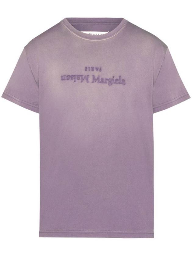 Reverse Logo Short Sleeve T-Shirt Washed Purple - MAISON MARGIELA - BALAAN 2