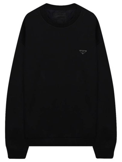 Technical Cotton Sweatshirt Black - PRADA - BALAAN 2