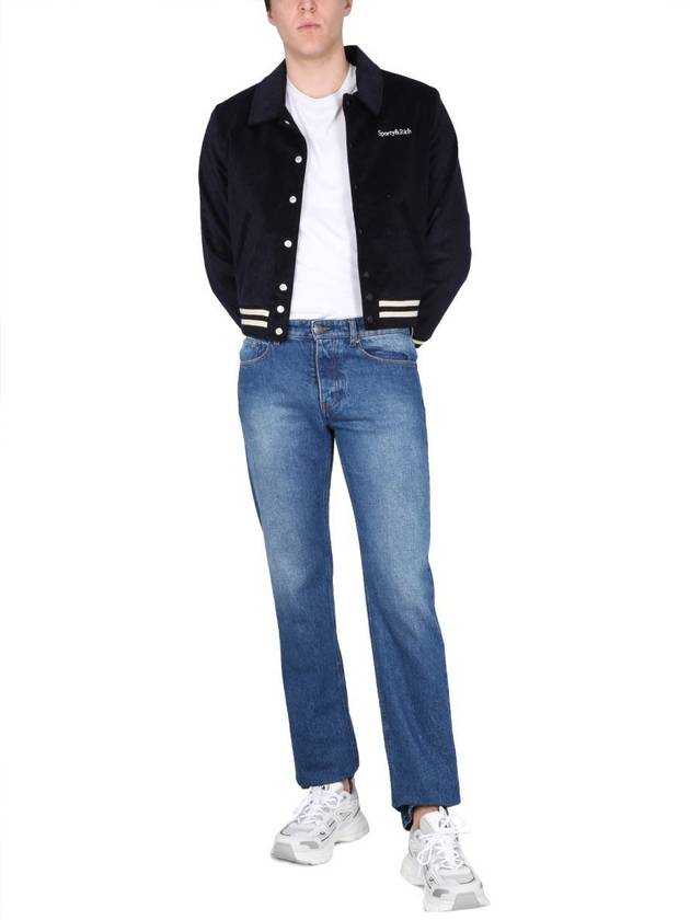 Wellness Corduroy Bomber Jacket Navy - SPORTY & RICH - BALAAN 6