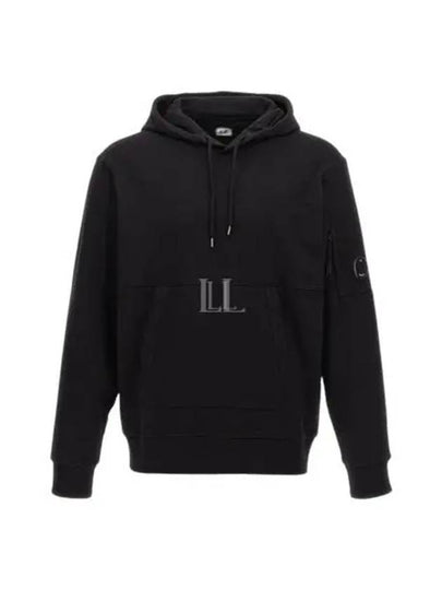 Diagonal Raised Fleece Lens Hoodie Black - CP COMPANY - BALAAN 2