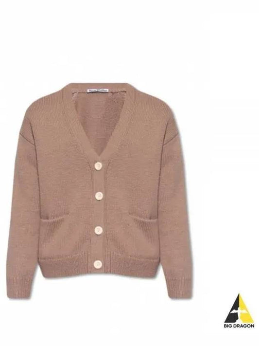 Wool cardigan light brown pink A60336 000 - ACNE STUDIOS - BALAAN 1