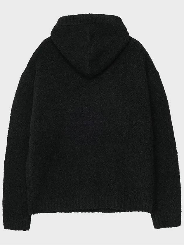 Boucle Hoodie Overfit Sweater Black - NOIRER - BALAAN 5