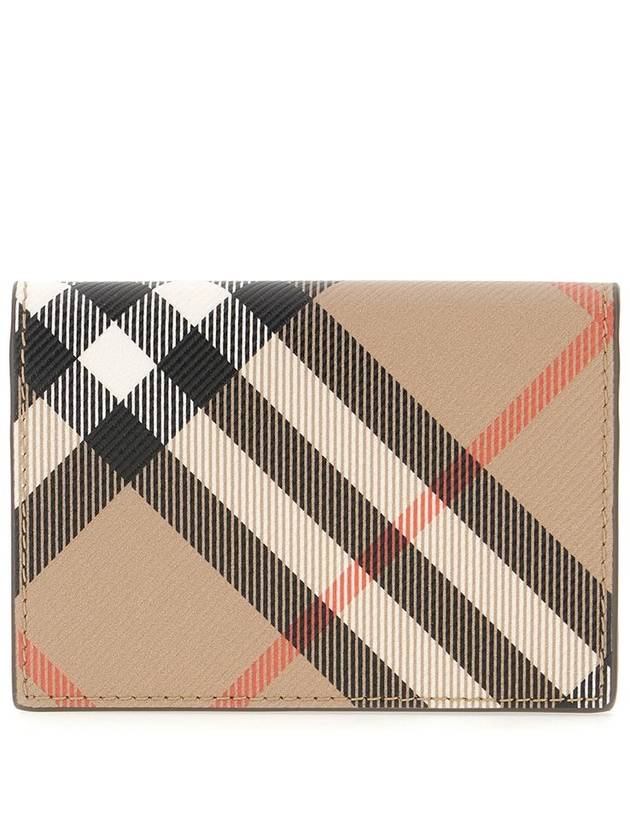 Check Folding Card Wallet Beige - BURBERRY - BALAAN 2