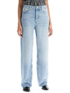 Overdyed Heavy Izey Straight Jeans Light Blue - GANNI - BALAAN 3