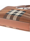 Mini Knit Check Leather Pocket Tote Bag Brown - BURBERRY - BALAAN 5