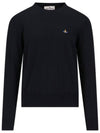 ORB Embroidered Crew Neck Knit Top Black - VIVIENNE WESTWOOD - BALAAN 2