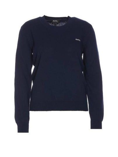 Embroidered Logo Knit Top Navy - A.P.C. - BALAAN 2