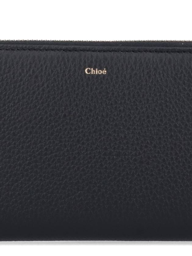 Alphabet Charm Grain Leather Long Wallet Black - CHLOE - BALAAN 5