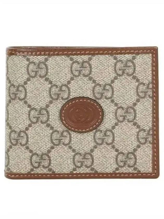 GG Supreme Interlocking Half Wallet Brown - GUCCI - BALAAN 2