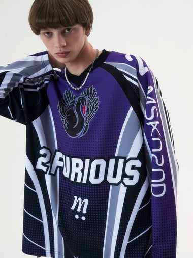 Racing Swan Long Sleeve Jersey Purple - MSKN2ND - BALAAN 1