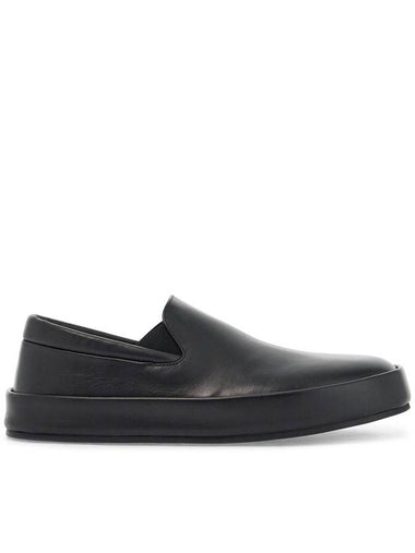 minimalist black calfskin slip-on slippers with rubber sole - MARSELL - BALAAN 1