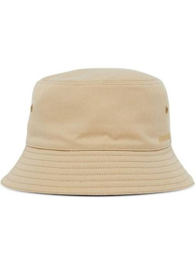 Embroidered Logo Cotton Gabardine Bucket Hat Honey - BURBERRY - BALAAN 1