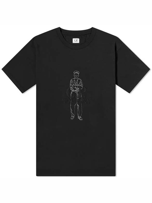 1020 Jersey British Sailor Short Sleeve T-Shirt Black - CP COMPANY - BALAAN 2