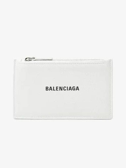 Logo Print Zipper Card Wallet White - BALENCIAGA - BALAAN 2