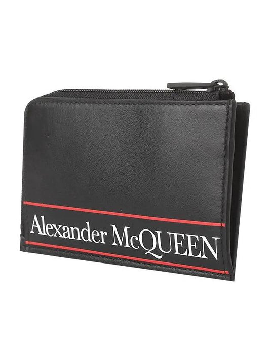 Logo Zipper Card Wallet Black - ALEXANDER MCQUEEN - BALAAN.