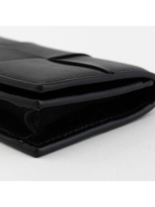 Intreciato Flap Card Wallet Black - BOTTEGA VENETA - BALAAN 5
