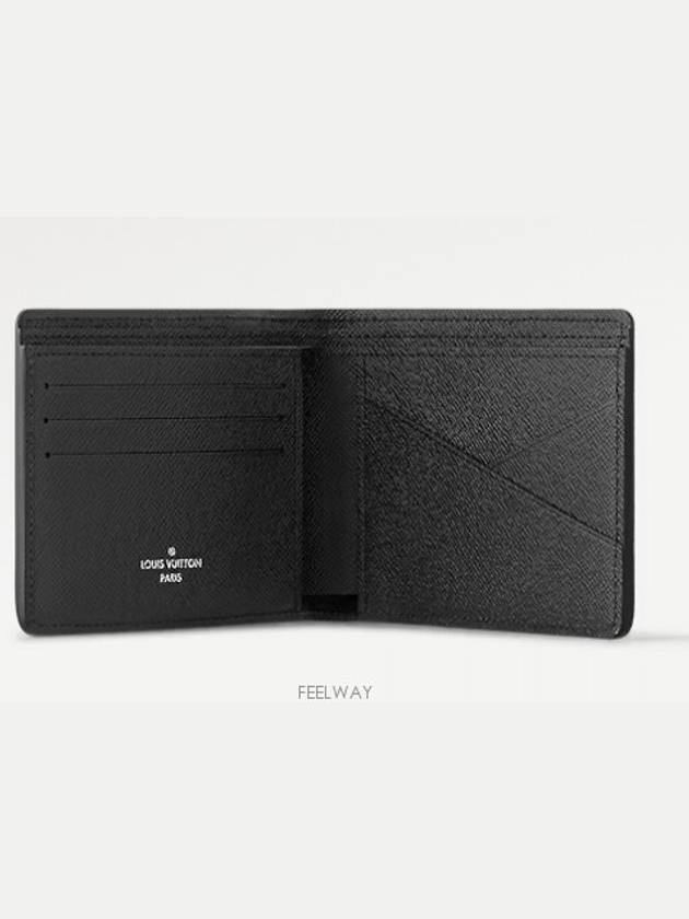 Multiple Taiga Leather Half Wallet Black - LOUIS VUITTON - BALAAN 4