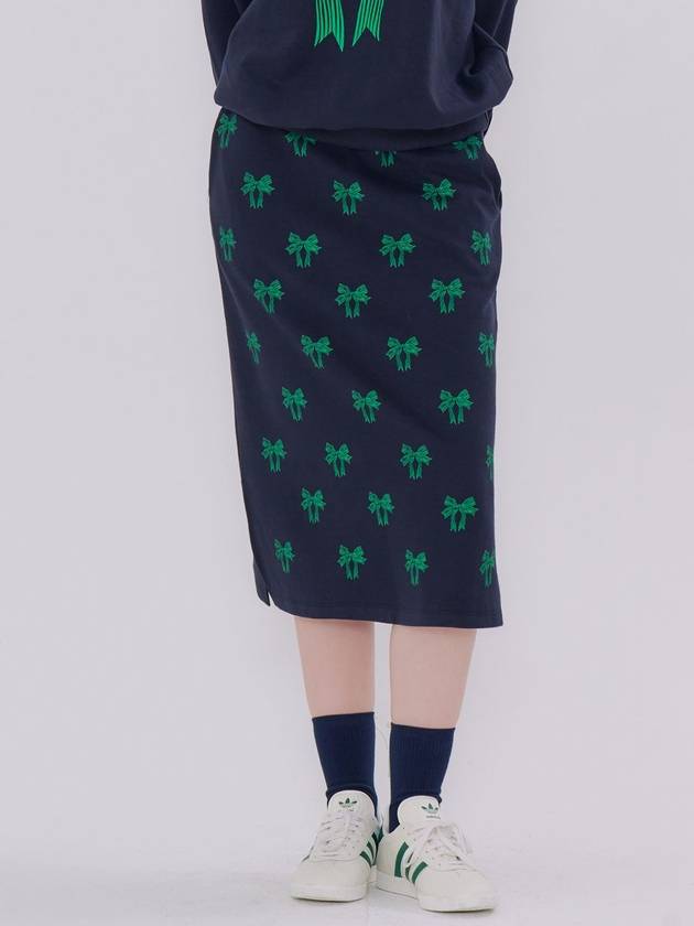 Ribbon Printing H Line Skirt Navy - METAPHER - BALAAN 4