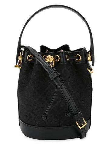 Women s Monogram Mini Black Bucket Bag 152130 001 - TORY BURCH - BALAAN 1