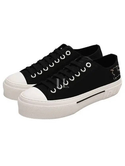 Check Ekd Cotton Low Top Sneakers Black - BURBERRY - BALAAN 2