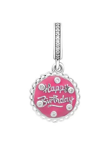 Birthday Cake Dangle Bracelet Charm Silver Pink - PANDORA - BALAAN 1