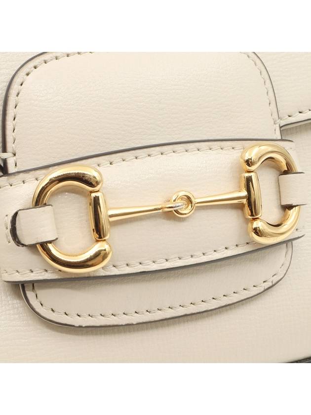 White Leather Horsebit 1955 Small 2WAY 735178 - GUCCI - BALAAN 7