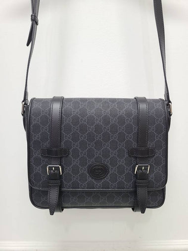 Black GG Supreme Canvas Messenger Bag - GUCCI - BALAAN 1