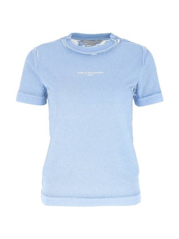 Micro Logo Short Sleeve T-Shirt Light Blue - STELLA MCCARTNEY - BALAAN 1