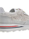 Tech Runner Shearling Suede Low Top Sneakers White - THOM BROWNE - BALAAN 11