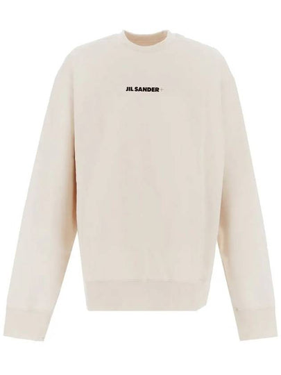 Logo Crew Neck Cotton Sweatshirt Natural - JIL SANDER - BALAAN 2