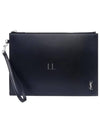 Tiny Monogram Silver Clutch Bag Black - SAINT LAURENT - BALAAN 2