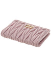 Matelasse Nappa Leather Card Wallet Pink - MIU MIU - BALAAN 5