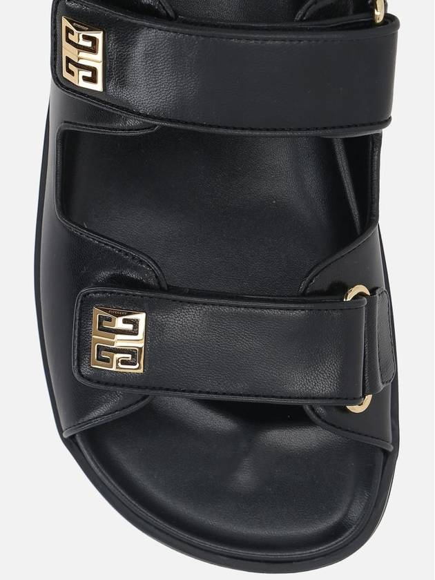 4G Strap Leather Flat Sandals Black - GIVENCHY - BALAAN 5