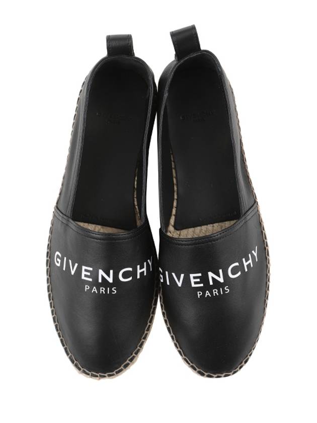 logo leather espadrilles black - GIVENCHY - BALAAN.