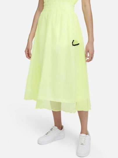 NSW Woven Pleated A-Line Skirt Light Lemon - NIKE - BALAAN 2