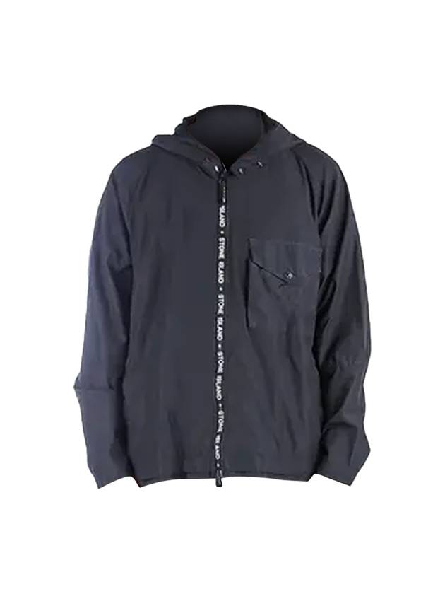 Logo Zipper Cupro Nylon Hooded Jacket Navy - STONE ISLAND - BALAAN 1