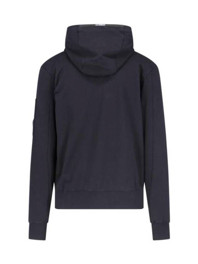 Light Fleece Zip Up Hoodie Black - CP COMPANY - BALAAN 3