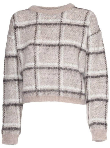 Panarea Cropped Mohair Blend Jacquard Knit Top Beige - MAX MARA - BALAAN 1