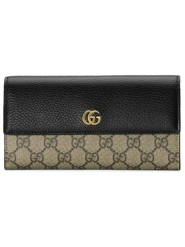 GG Marmont Continental Leather Long Wallet Black - GUCCI - BALAAN 1