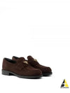 Triangle Logo Suede Loafers Dark Brown - PRADA - BALAAN 2