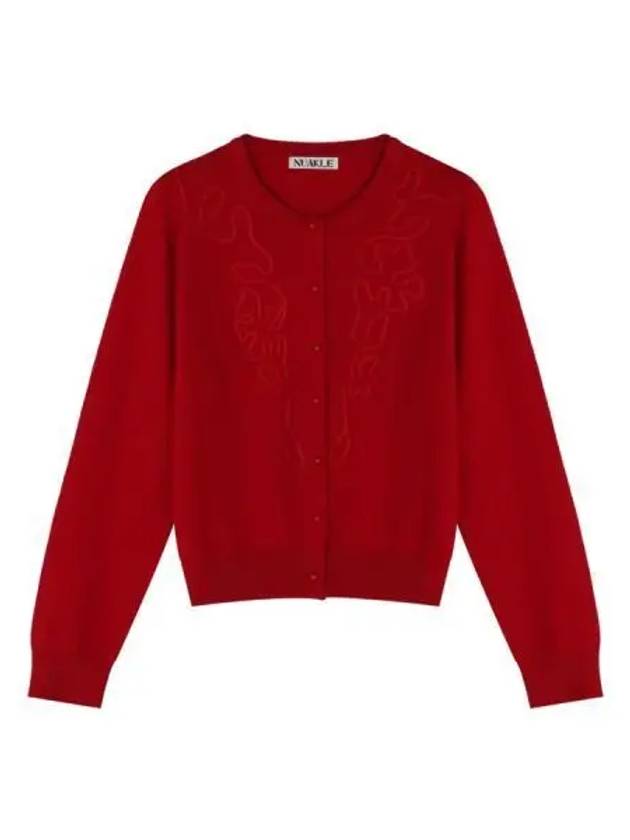 Needlework wool cardigan red - NUAKLE - BALAAN 1